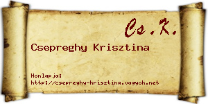 Csepreghy Krisztina névjegykártya